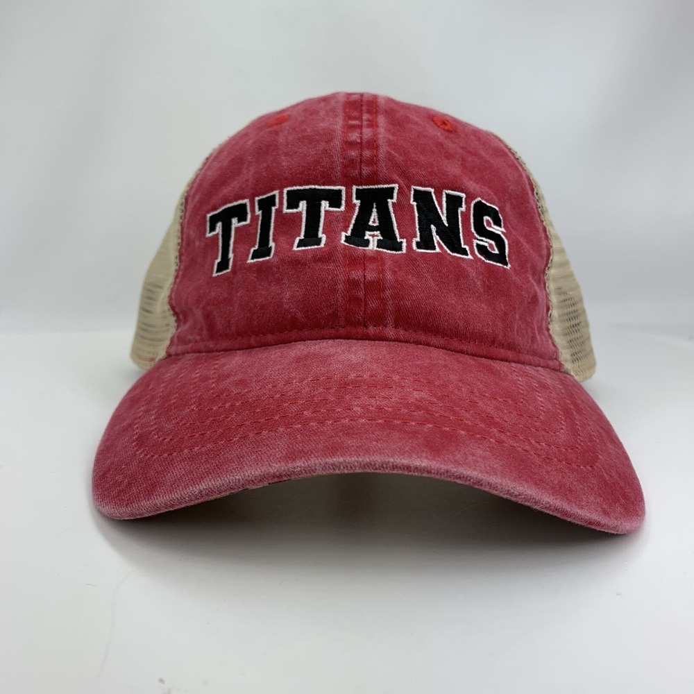 Infinity Her Titans Ponytail Hat Red Adjustable Snapback OSFMW Mesh Baseball Cap